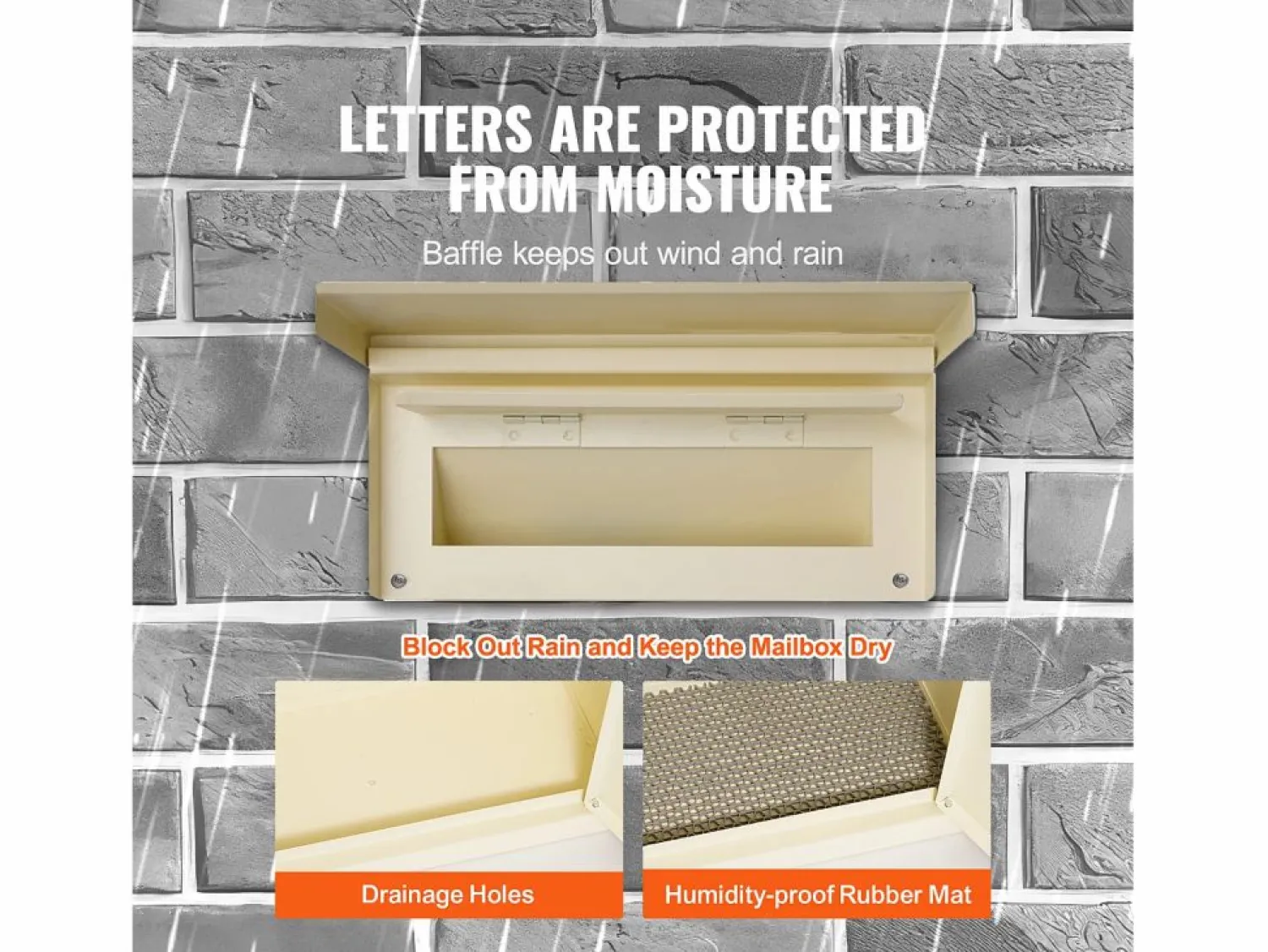 Sale Buzón de Pared SucceBuy 31.8 x 16 x 42.9 cm, Buzón de Acero Robusto con Cerradura de Combinación, – Almacenamiento Seguro del Correo Beige