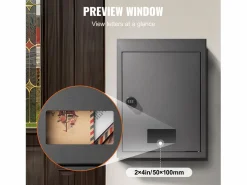 Sale Buzón de Pared SucceBuy, Buzón de Acero Robusto con Cerradura de Combinación, 31.8 x 16 x 43 cm, – Seguro y Elegante Buzón