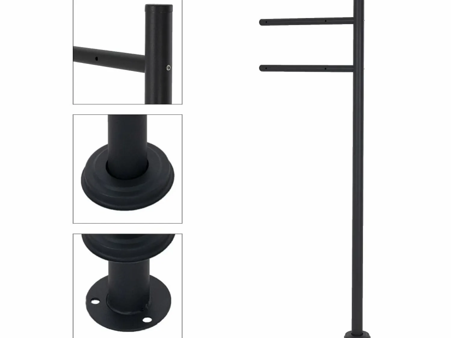 ML-DESIGN Buzón de pie con compartimento para periódicos antracita con diseño de madera