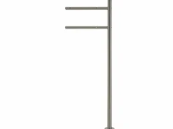 Outlet Buzón exterior con soporte 120cm y compartimento periódicos negro diseño madera Buzón