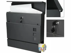 New Buzón moderno antracita + compartimento para periódicos 2 llaves Buzón