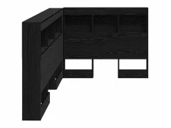 New Clicnbuy Cabecera de almacenamiento con estante Roble 100 cm Negro
