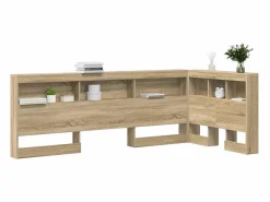 New Cabecera de almacenamiento con estante Roble Sonoma 90 cm Cabecero Y Puente De Cama
