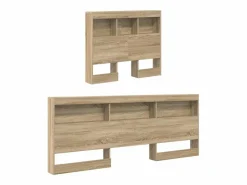 New Cabecera de almacenamiento con estante Roble Sonoma 90 cm Cabecero Y Puente De Cama