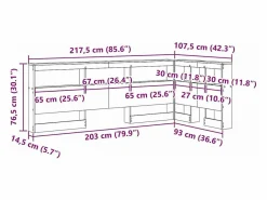New Cabecera de almacenamiento con estante Roble Sonoma 90 cm Cabecero Y Puente De Cama