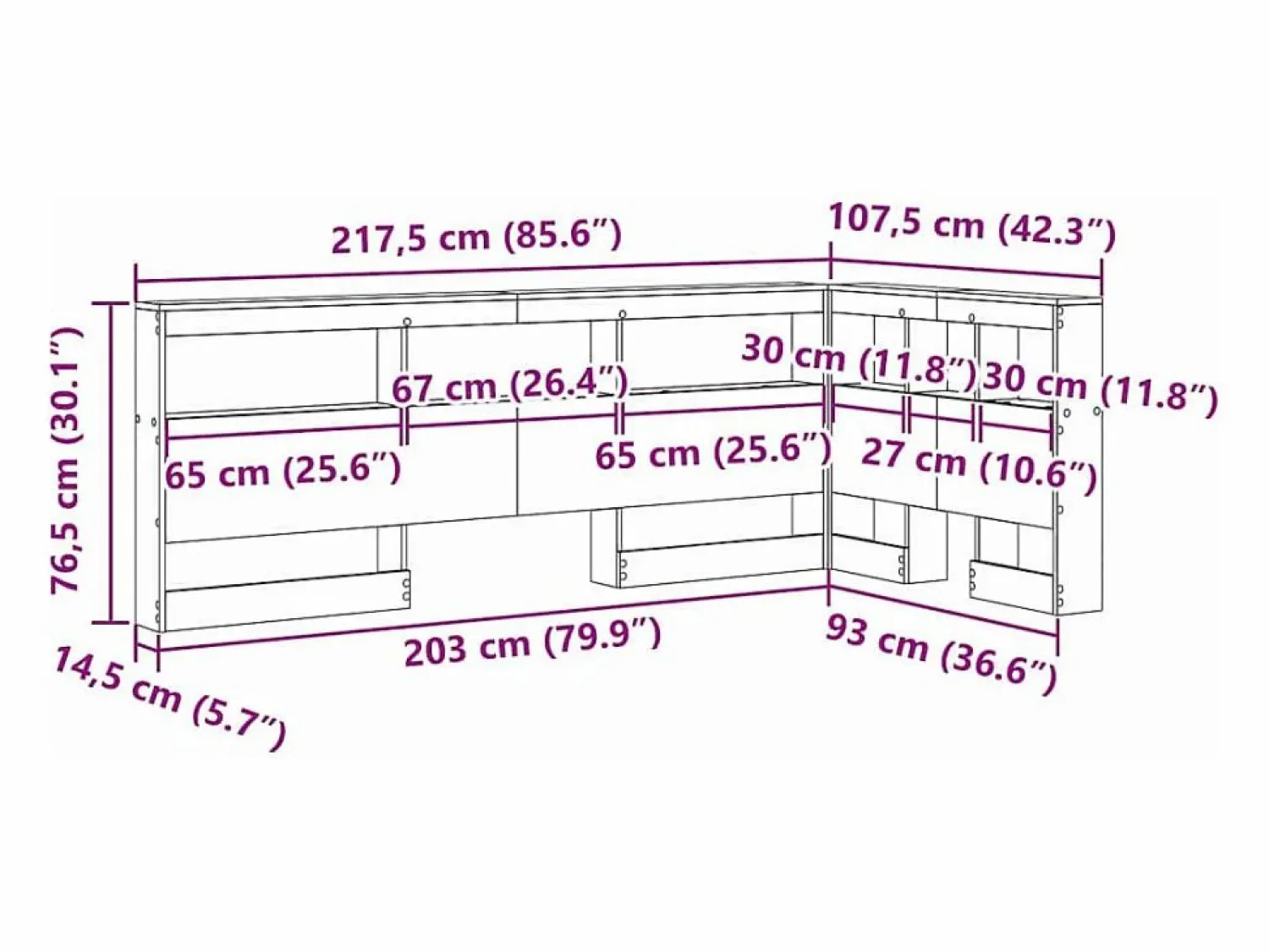 New Cabecera de almacenamiento con estante Roble Sonoma 90 cm Cabecero Y Puente De Cama