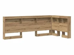 Sale Clicnbuy Cabecera de almacenamiento con estante Roble artisan 90 cm Marru00f3n