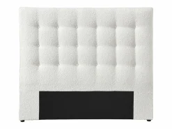 Clearance Vente-unique Cabecero capitoné de 140 cm en tela bouclé blanca - FRANCESCO Blanco