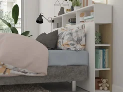 Vente-unique Cabecero con compartimentos 160 cm color y roble. NASTIA