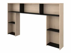 Vente-unique Cabecero con compartimentos 140 cm - Color: natural y negro - KINSELIA