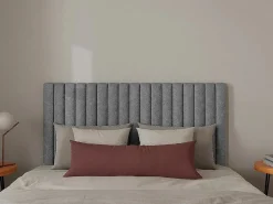 Vente-unique Cabecero con costuras verticales 160 cm tela SARAH Gris