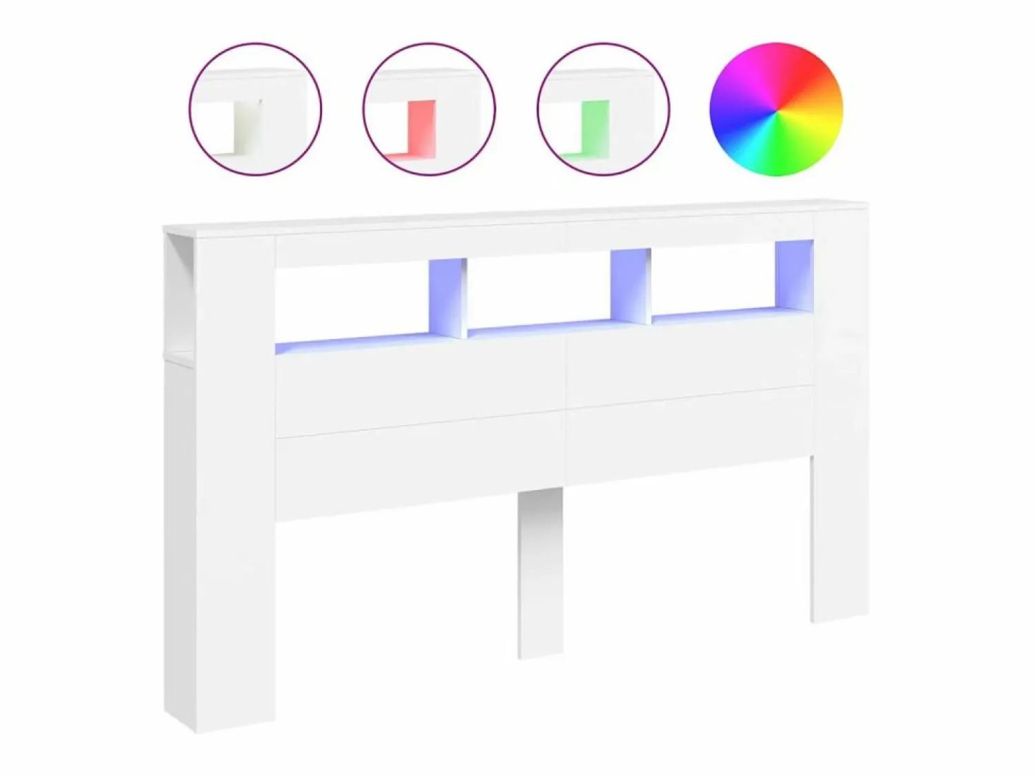 New Cabecero con LED madera de ingeniería 180x18,5x103,5 cm Cabecero Y Puente De Cama
