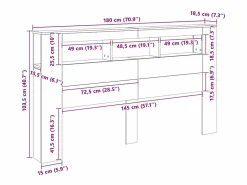 New Cabecero con LED madera de ingeniería 180x18,5x103,5 cm Cabecero Y Puente De Cama
