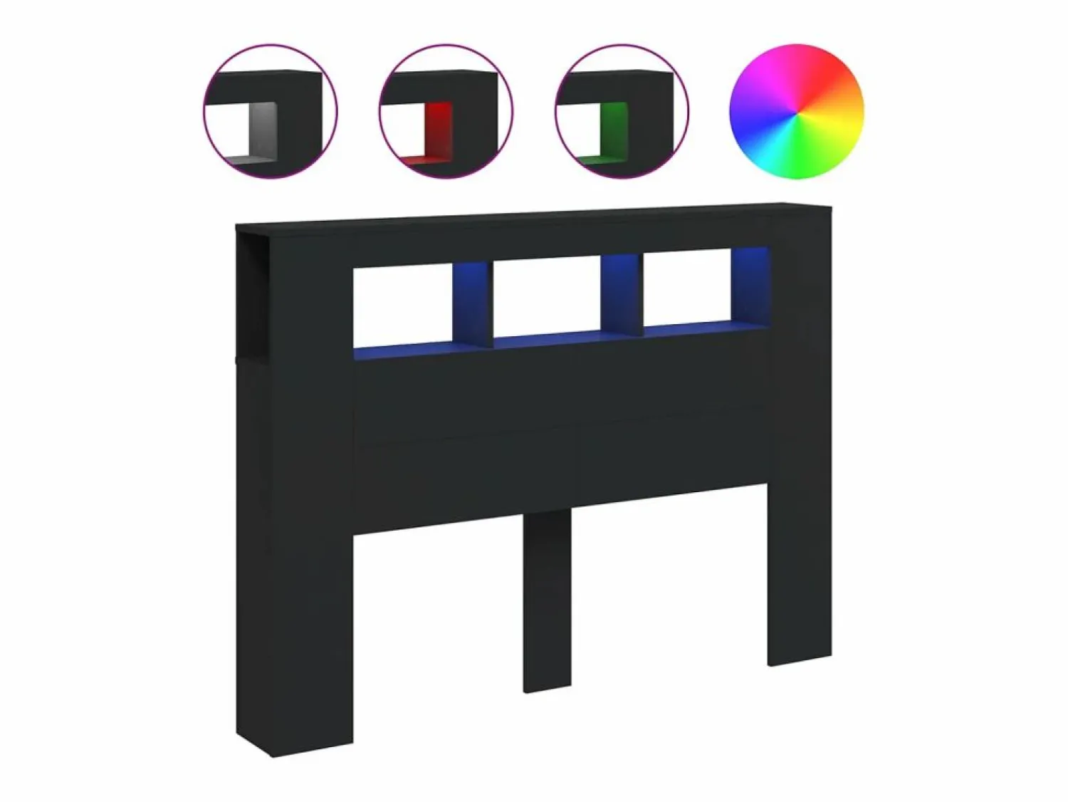 Cabecero con LED madera de ingeniería 140x18,5x103,5 cm Cabecero Y Puente De Cama