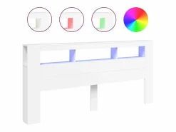 vidaxl Cabecero con LED madera de ingeniería 220x18,5x103,5 cm