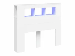 Outlet vidaxl Cabecero con LED madera de ingeniería 120x18,5x103,5 cm Blanco