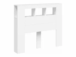 Outlet vidaxl Cabecero con LED madera de ingeniería 120x18,5x103,5 cm Blanco