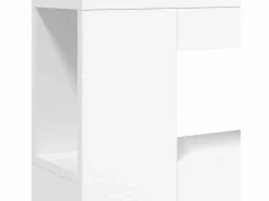 New vidaxl Cabecero con LED madera de ingeniería 100x18,5x103,5 cm Blanco