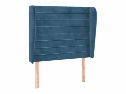 Cabecero con orejas de terciopelo oscuro 103x23x118/128 cm Cabecero Y Puente De Cama