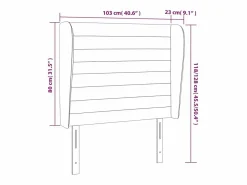 Cabecero con orejas de terciopelo oscuro 103x23x118/128 cm Cabecero Y Puente De Cama