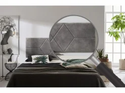 Best Eccox Cabecero de Cama 110 Dos Rombos Tela Antimanchas 152x57x5cm Gris