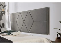 Best Eccox Cabecero de Cama 110 Dos Rombos Tela Antimanchas 152x57x5cm Gris
