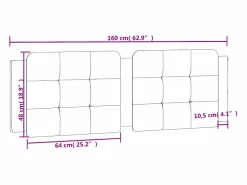 Clicnbuy Cabecero de cama acolchado cuero sintético blanco 160 cm