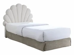 Vente-unique Cabecero de cama con forma de concha 110 cm en terciopelo - MOANA