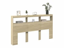 Clicnbuy Cabecero de cama con LED roble Sonoma 180x17x102 cm