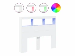Outlet Clicnbuy Cabecero de cama con LED 120x17x102 cm Blanco