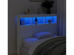 Outlet Clicnbuy Cabecero de cama con LED 120x17x102 cm Blanco