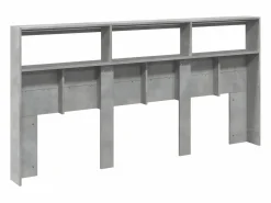 Clicnbuy Cabecero de cama con luz LED hormigón 200x17x102 cm