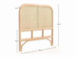 Rendez-Vous Déco Cabecero de cama en ratán y rejilla 90 cm - Naïra
