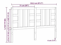 Hot vidaxl Cabecero de cama madera maciza de pino 146x4x100 cm Negro