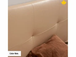 Clearance Cabecero de Cama Tapizado 135 cm | | Tela de Polipiel Liso | Directo al suelo sin agujeros | Descansin Beige
