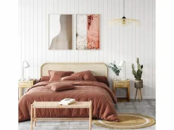 Discount Rendez-Vous Déco Cabecero de 140cm en ratán natural - Grace Marru00f3n