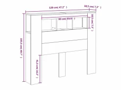 Hot vidaxl Cabecero LED madera ingeniería roble Sonoma 120x18,5x103,5 cm Color natural claro