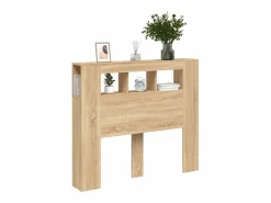 Hot vidaxl Cabecero LED madera ingeniería roble Sonoma 120x18,5x103,5 cm Color natural claro