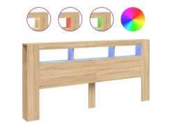 Clicnbuy Cabecero LED madera ingeniería roble Sonoma 220x18,5x103,5 cm