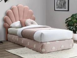 Best Vente-unique Cabecero MOANA de 110 cm con diseño de conchas marinas en terciopelo rosa Rosa palo
