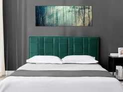 Cabecero moderno de 180 cm en terciopelo Verde abeto HERMINE Cabecero Y Puente De Cama