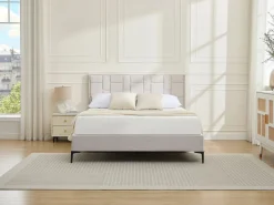 Outlet Vente-unique Cabecero moderno de 180 cm en terciopelo - HERMINE Beige