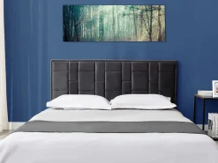 Sale Vente-unique Cabecero moderno Hermine de 140 cm en terciopelo oscuro Gris