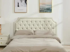 Vente-unique Cabecero tapizado 200 cm en tela - JOHENE