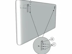 VS Venta-stock Cabecero tapizado Carla 140x60 cm , Acolchado con Espuma, 8 cm de Grosor