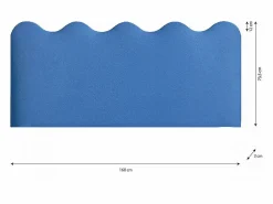 Cabecero tapizado forma ondulada azul prussia 160x73,5cm