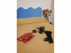 Cabecero tapizado forma ondulada azul prussia 160x73,5cm