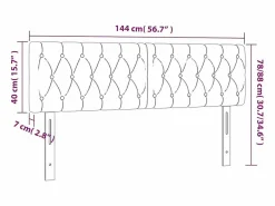 Cabeceros 2 unidades de terciopelo oscuro 72x7x78/88 cm Cabecero Y Puente De Cama
