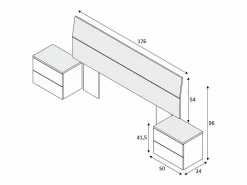 duehome Cabezal con 2 mesitas Oikos