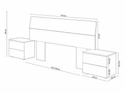 duehome Cabezal con 2 mesitas Oikos